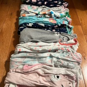10 pairs Carter’s fleece footed pajamas